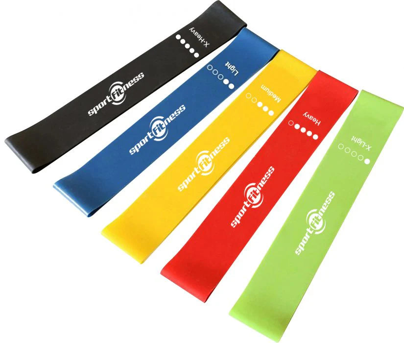 Bandas Planas Set X 5 Sportfitness Elásticas Cerradas Gym