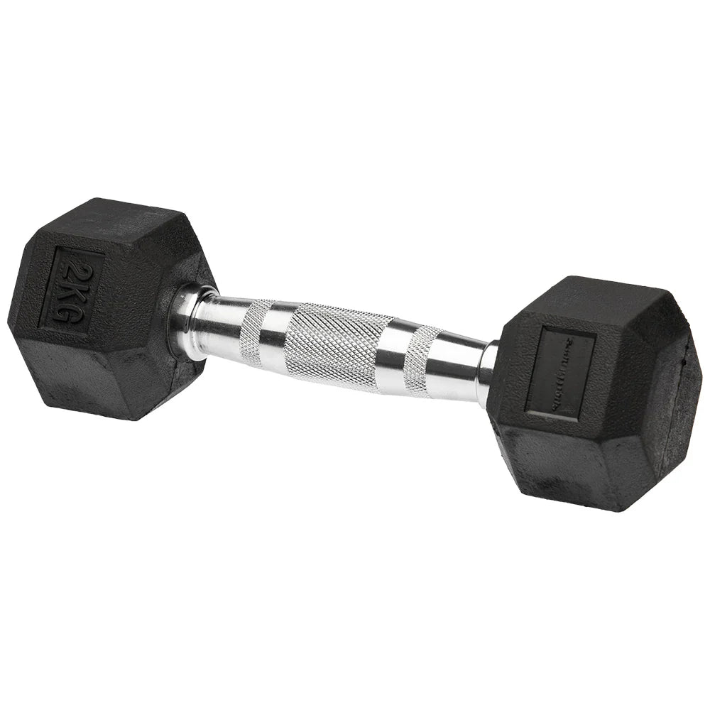 Pesas Mancuernas Hexagonales Sportfitness 2 Kg Juego X 2 Gym Color Negra