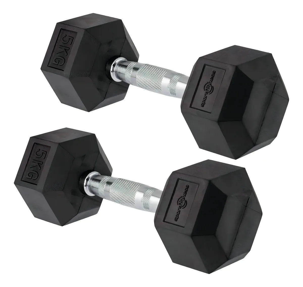 Pesas Mancuernas Hexagonales Sportfitness 2x5 Kl Encauchadas