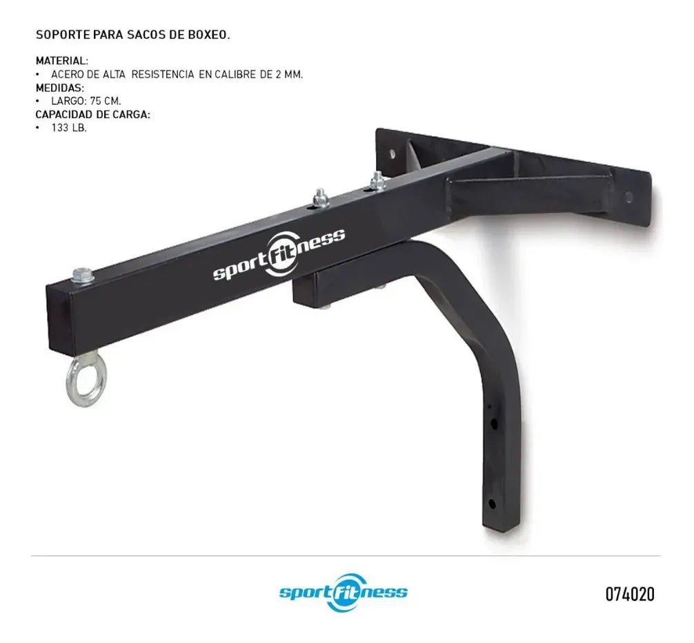 Soporte De Pared Para Saco O Bolsa De Boxeo Lot Fitness Gym Negro