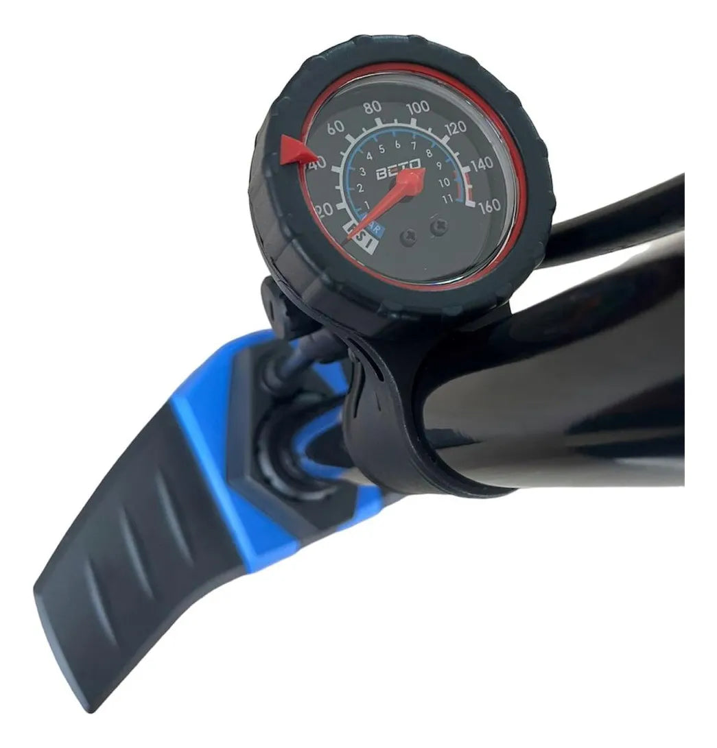 Bomba de aire Beto CF-2SG de Piso con manómetro 160 psi para bicicleta y moto