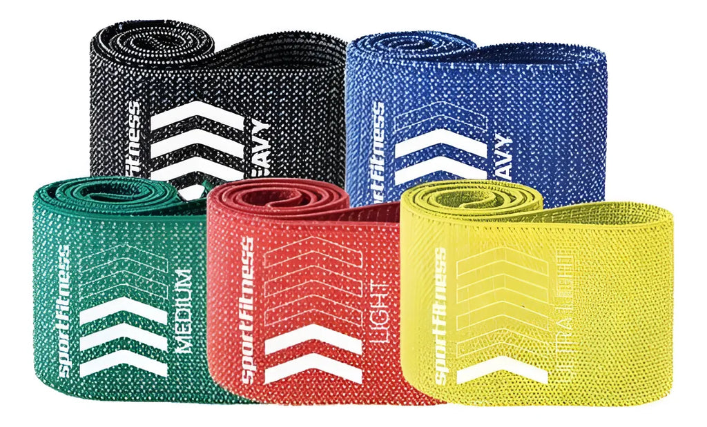 Set De Bandas Elasticas En Tela X5 Unds Sportfitness Gym Fit