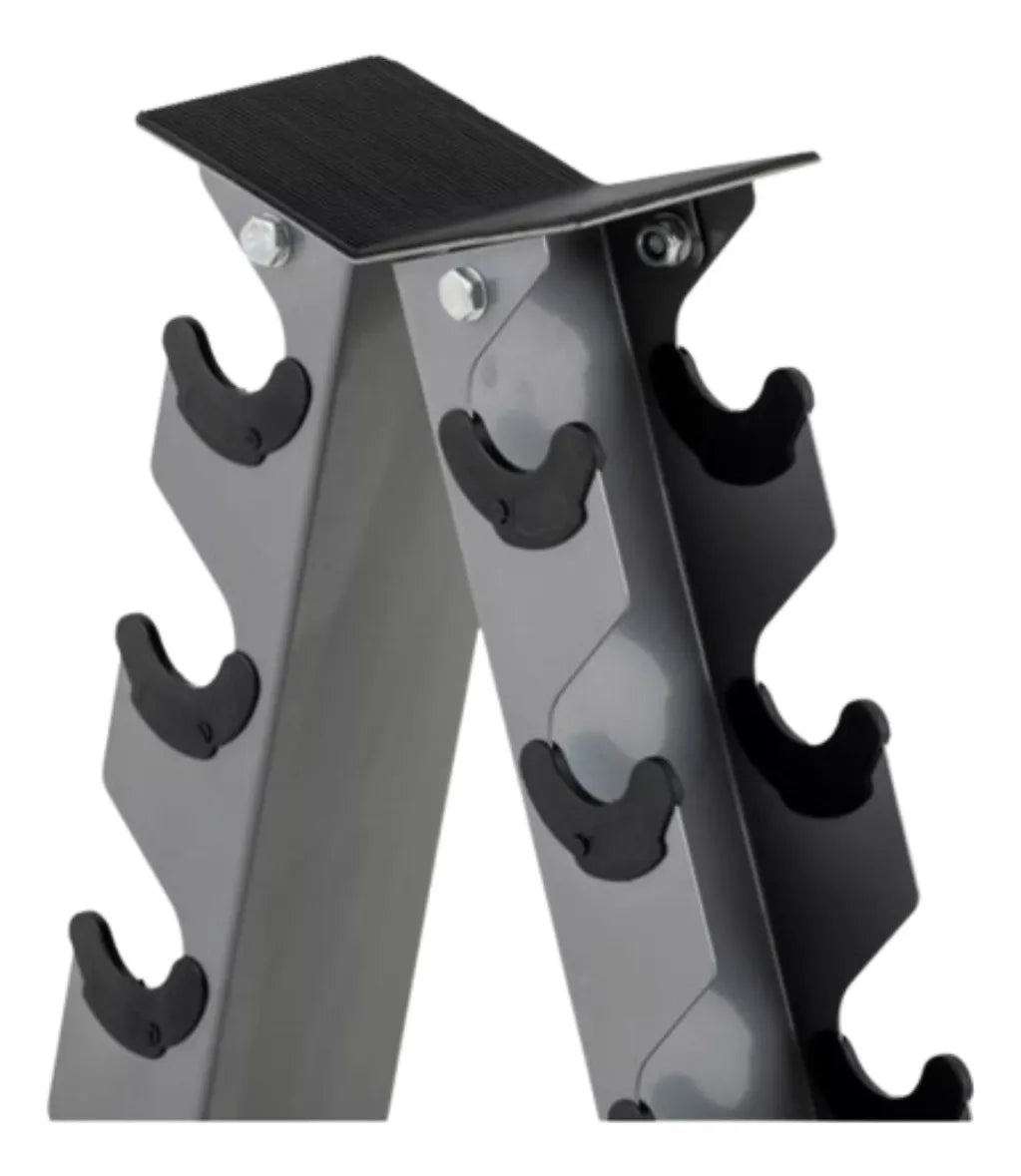 Pesas Mancuernas Hexagonal Set 6 Par + Rack Piramidal