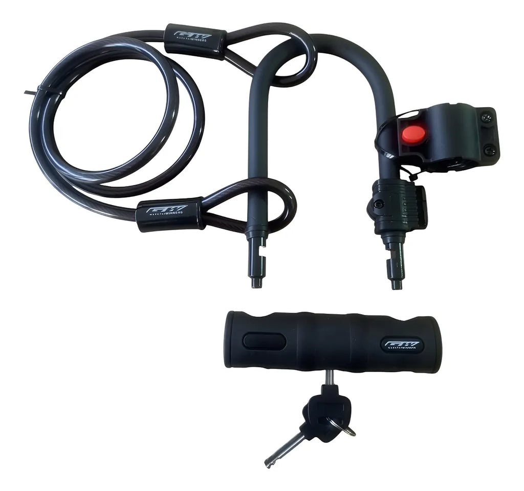 Candado Seguridad Set Guaya Gw U Lock Bicicleta + Cable de seguridad