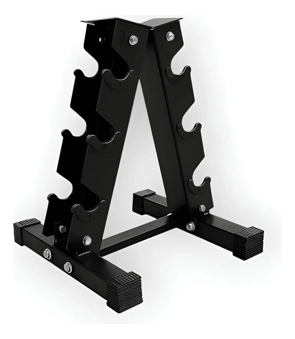 Pesas Mancuernas Hexagonal Set 3 Par 39 Kg + Rack Piramidal