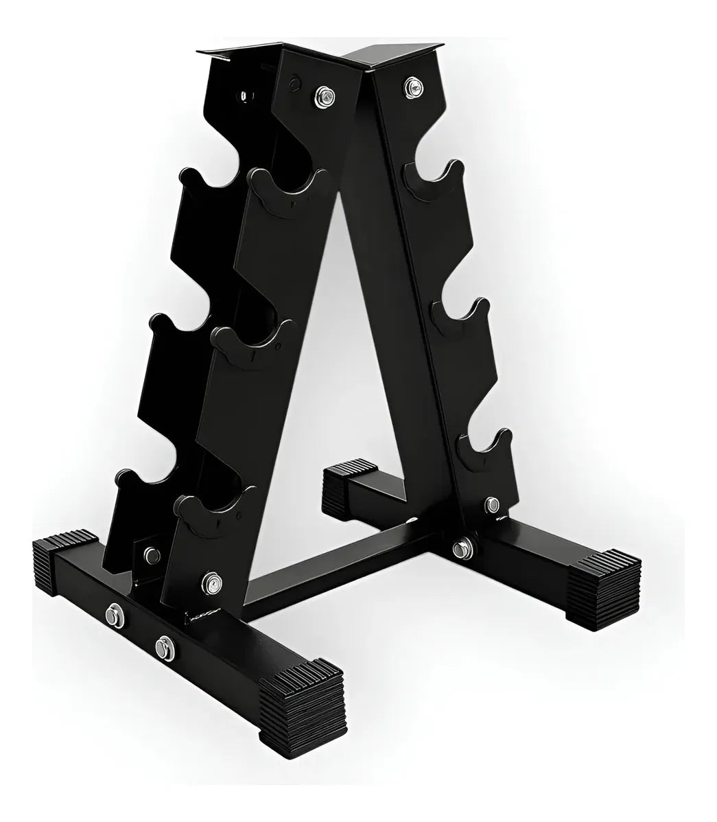 Pesas Mancuernas Hexagonal Set 3 Par 39 Kg + Rack Piramidal