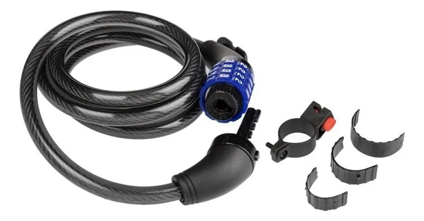 Candado Para Bicicleta De Clave Gw Guaya 150 Cm Color Negro