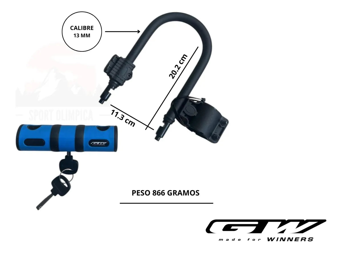 Candado Gw De Seguridad U Lock Para Bicicleta Y Moto Acero