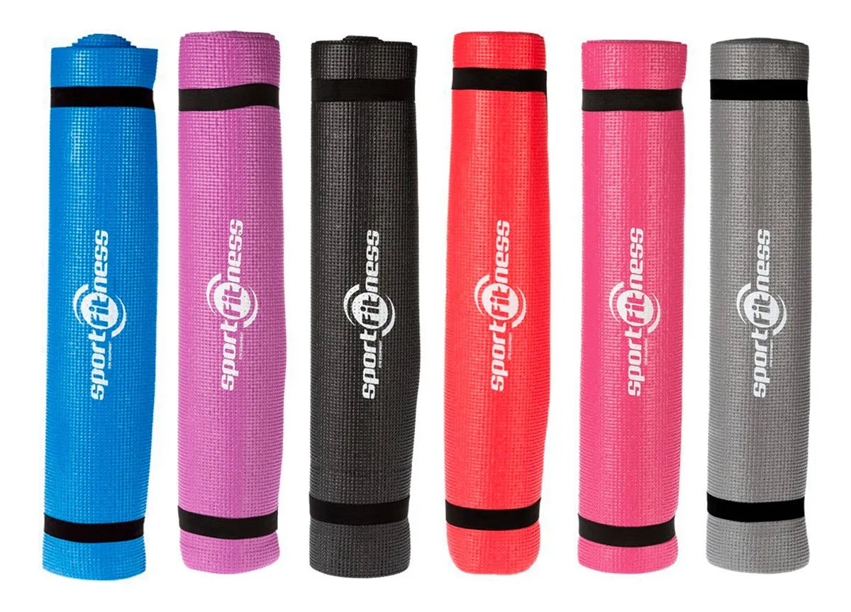 Colchoneta Yoga Pilates Sportfitness 6 mm Antideslizante PVC 173 x 61 cm