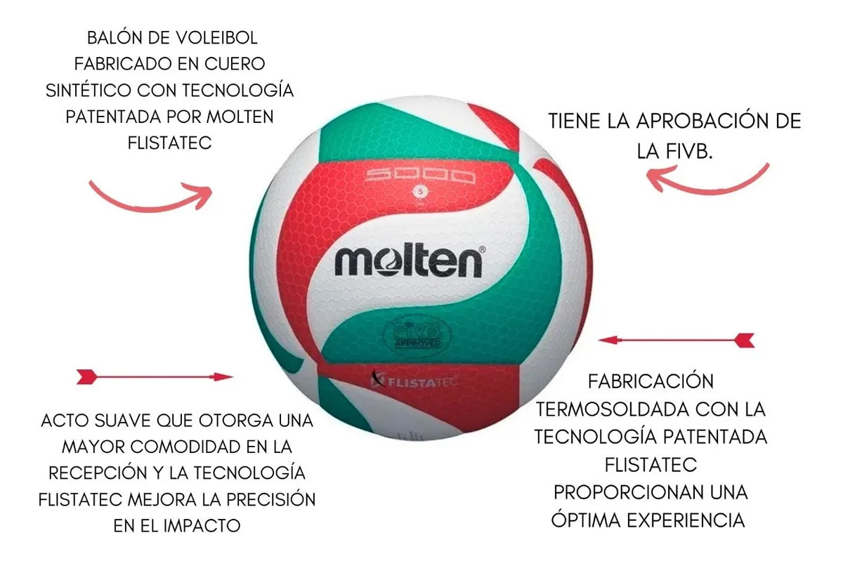Balón Voleibol Molten V5m 5000 Oficial #5 Original