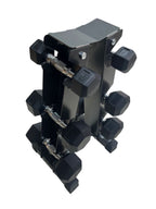Pesas Mancuernas Hexagonal Set 3 Par 29 Kg + Rack Piramidal