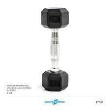 Pesas Mancuernas Hexagonales Sportfitness 2 Kg Juego X 2 Gym Color Negra
