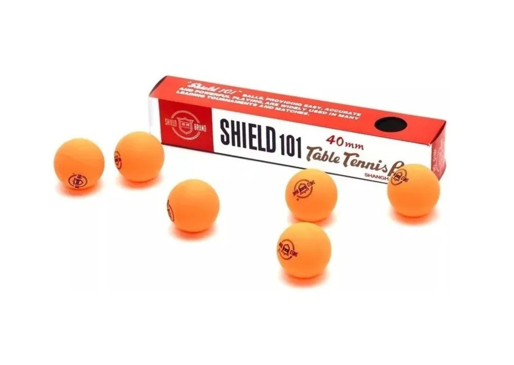 Set X 6pcs Bolas Pelotas Shield 101 Ping-pong 40mm