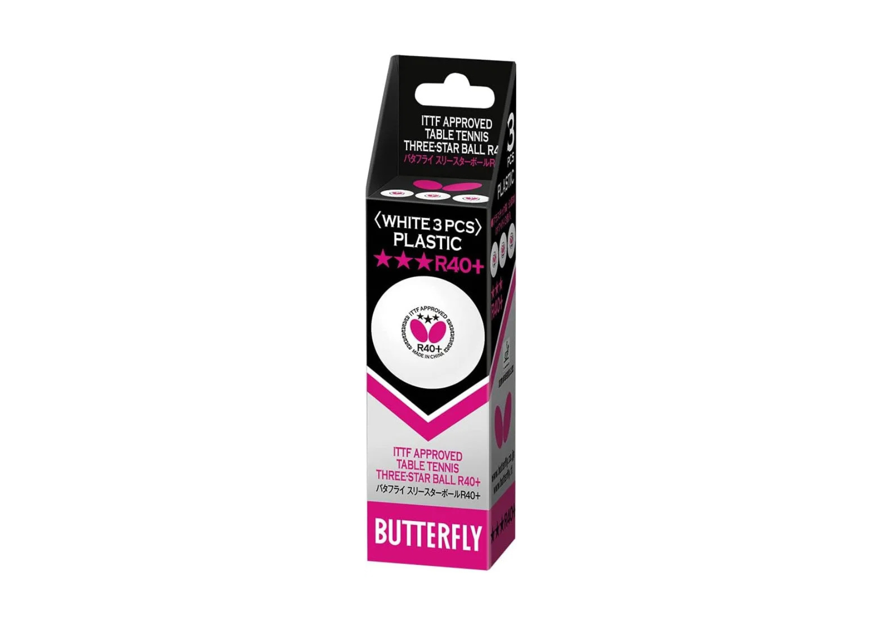 Pelotas Profesionales Butterfly Tenis de Mesa 3 Estrellas A40+ ITTF Aprobadas