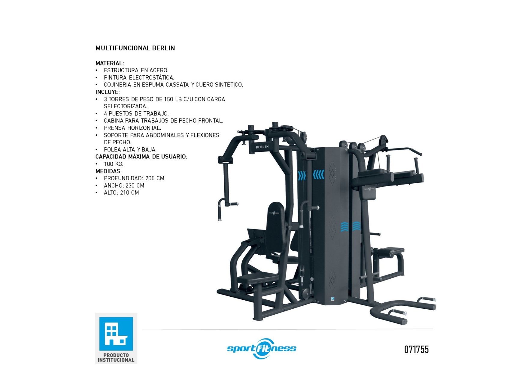 MULTIFUERZA BERLIN (4 PT) K3004C SPORTFITNESS 071755