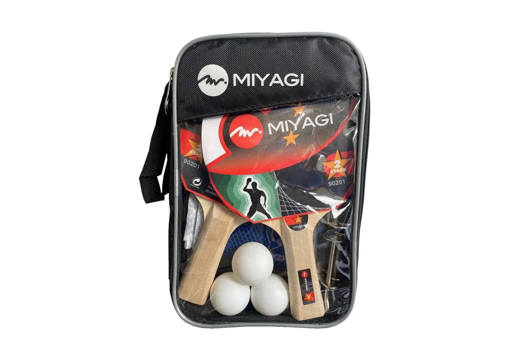 Set Tenis De Mesa Miyagi 90201 De 2 Raquetas, Paral Y Bolas