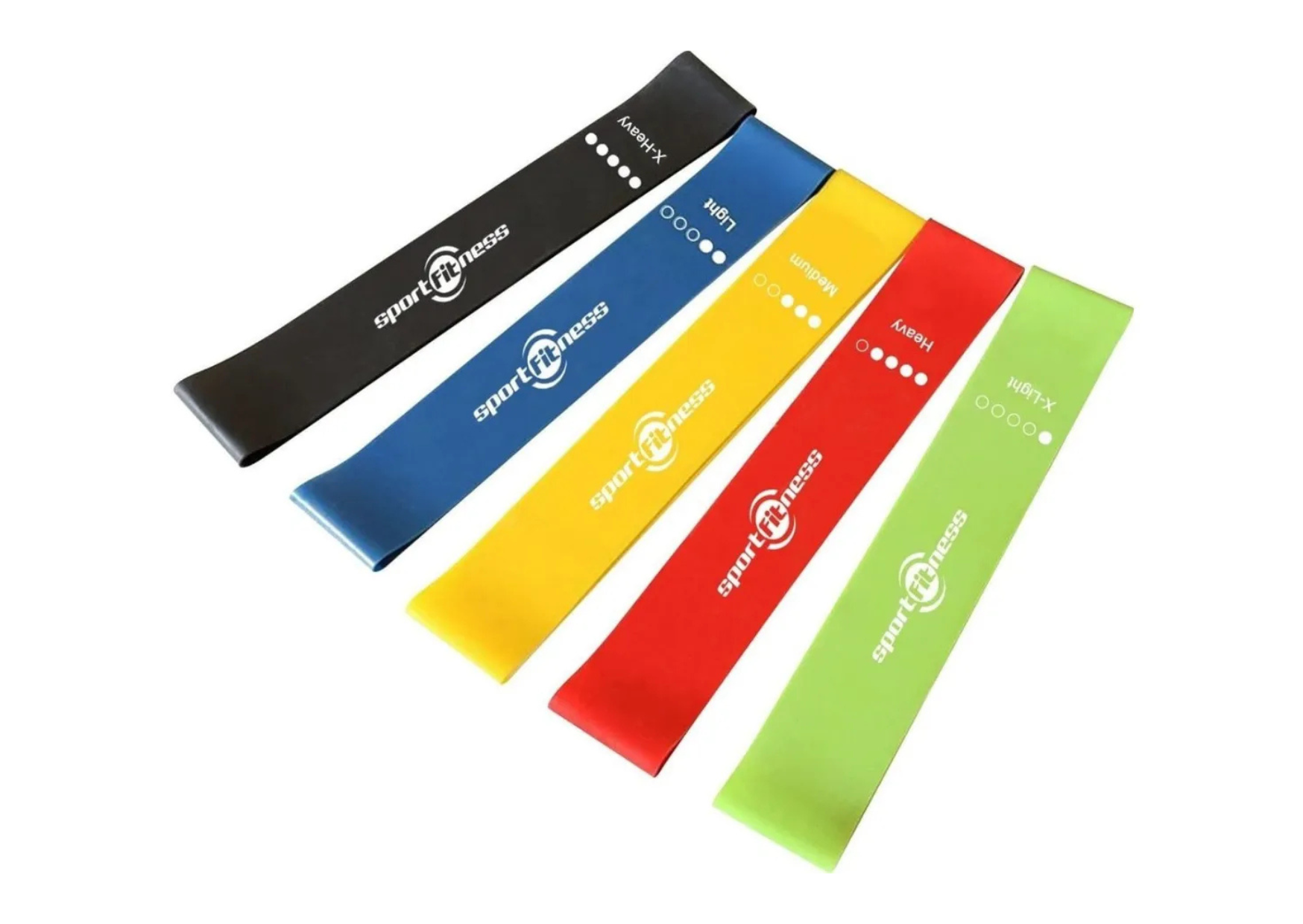 Bandas Planas Set X 5 Sportfitness Elásticas Cerradas Gym
